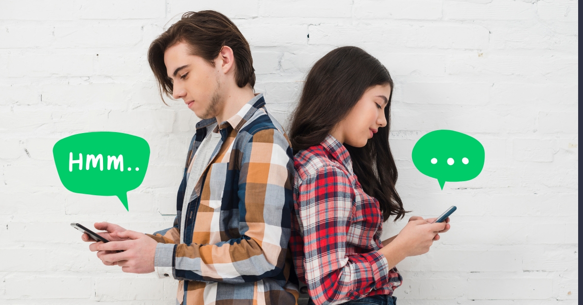 Two people texting each other